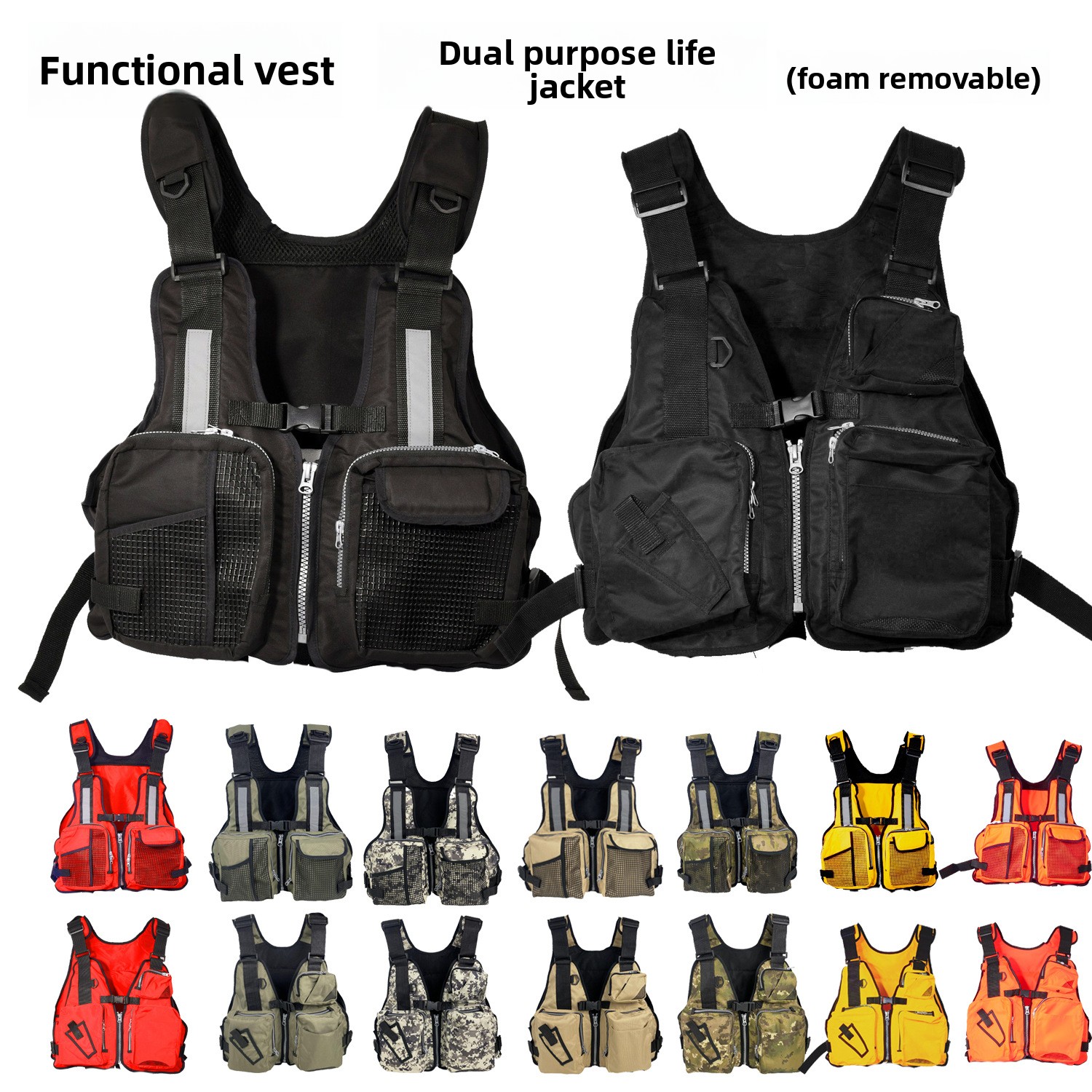 Fishing Vest Jacket - Jaket Pelampung Pancing untuk Pria Dewasa,