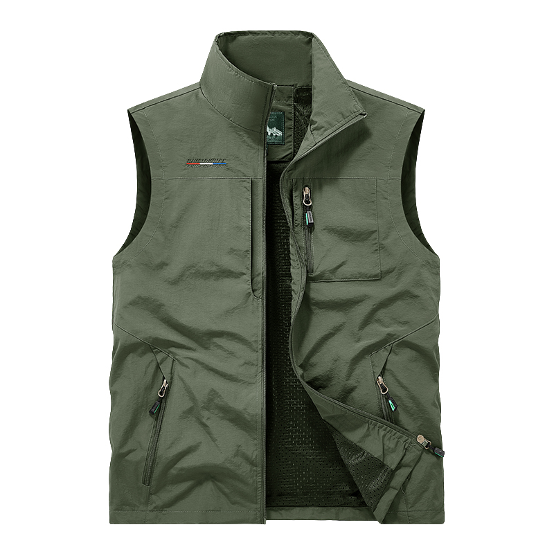 Fishing Vest Jacket - Rompi Pria Kerah Tegak untuk Aktivitas