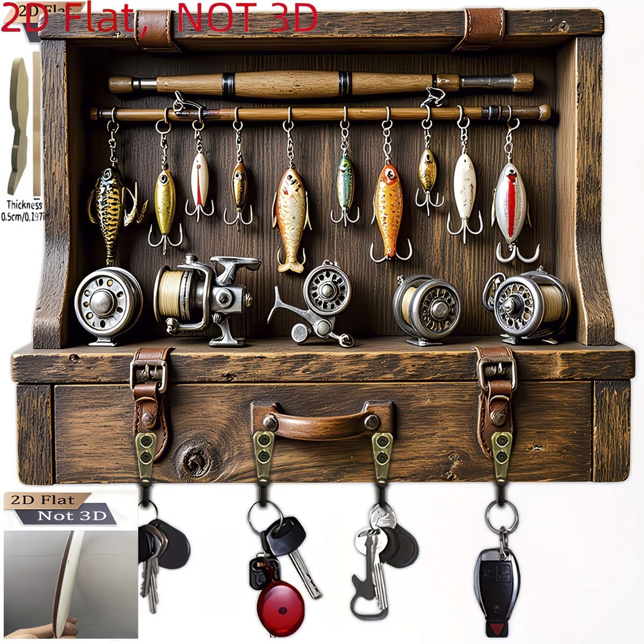 Fishing Equipment And Accessories - Gantungan Kunci Umpan Pancing Vintage, Desain