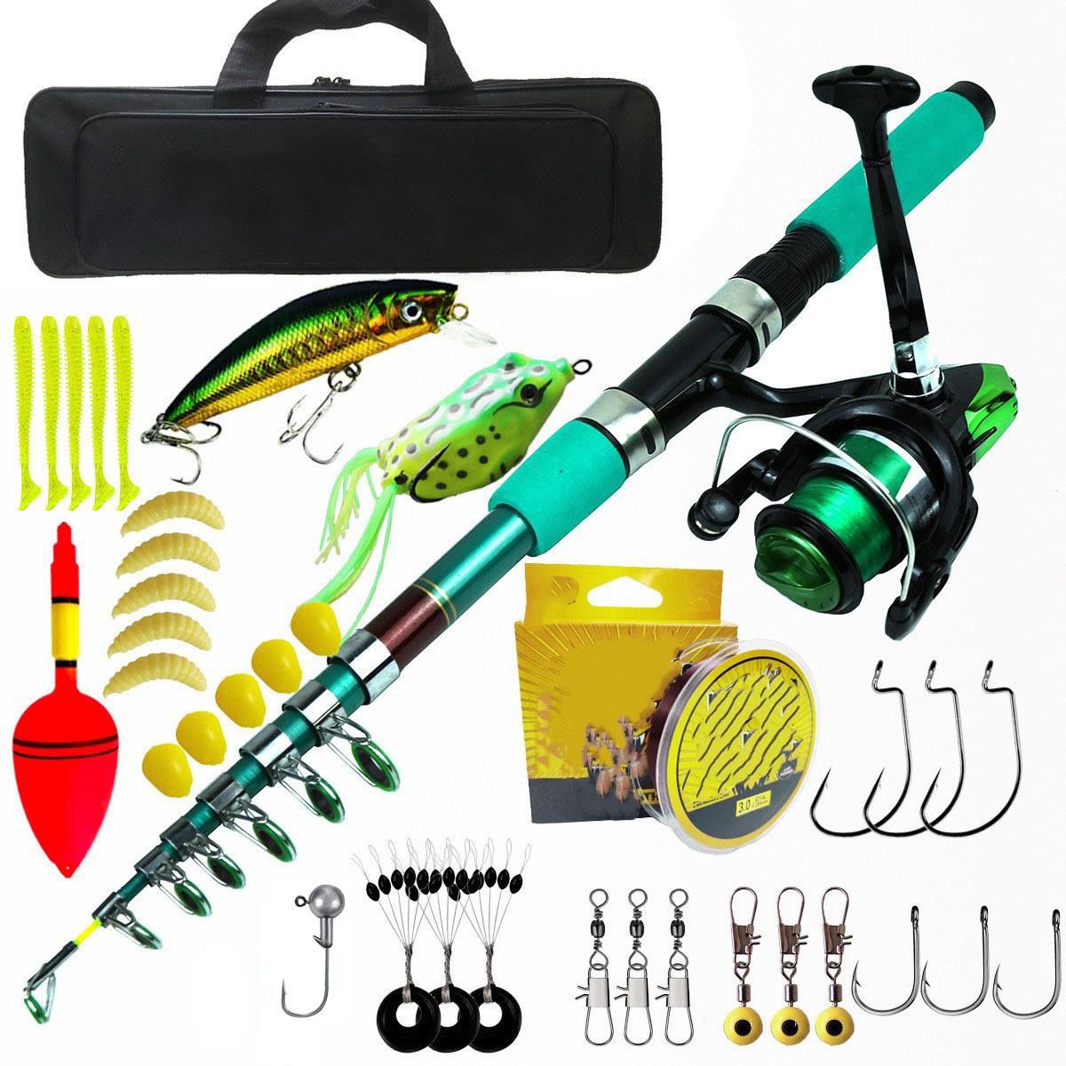 Carp Fishing Tackle - Kit Kombo Joran dan Reel Pancing